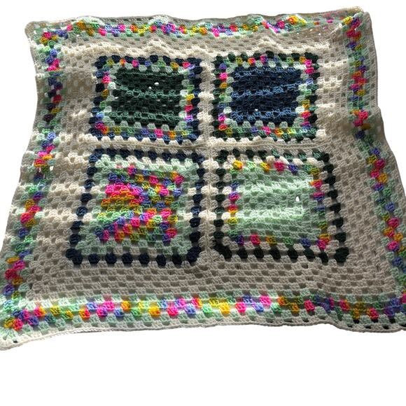 Handmade Granny Square Baby Tummy Time Blanket - Picture 1 of 11